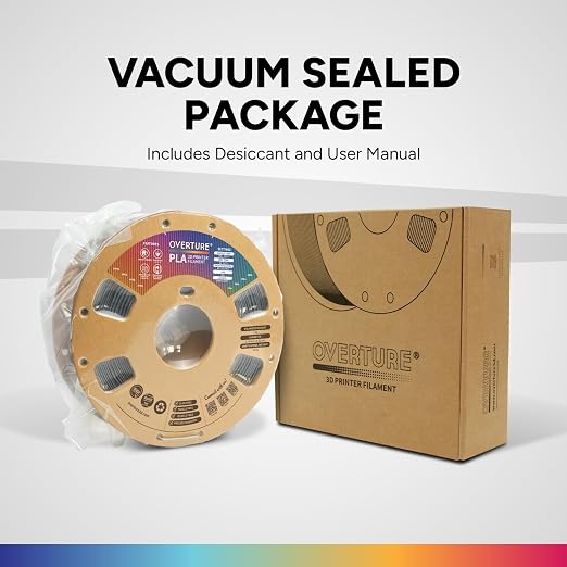 OVERTURE PLA Filament 1.75mm PLA 3D Printer Filament, 1kg Cardboard Spool (2.2lbs), Dimensional Accuracy +/- 0.02mm, Fit Most FDM Printer (Space Grey)