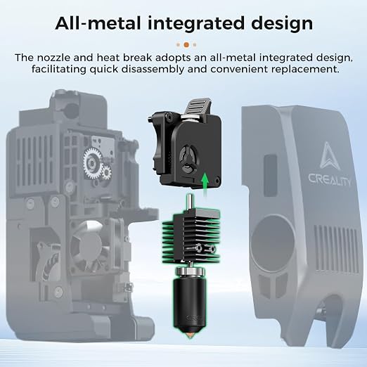 Creality K2 Pro Ceramic Heating Block Kit, Upgrade 3D Printer Hotend Quick-swap Nozzle Kit, All-Metal Integrated Extruder Hot end with Heat Sink, 300°C Temperature Resistance for Creality K2 Pro Combo