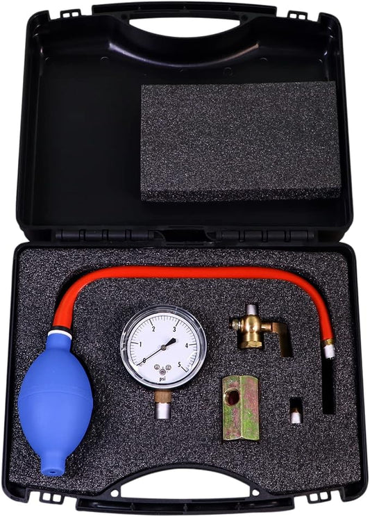 SUPPLYGIANT 74273 0-5 PSI Complete Low Pressure Gas Test Kit w/Bulb, Hose, Hand Pump, Valves & Case