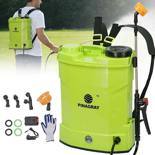 3.2 Gal Battery Backpack Sprayer, Compatible with Makita 21V | Detachable Battery, 100 PSI, telescopic wand, 4 nozzles + gloves, Lightweight tank, continuous spray for yard, weed, or patio