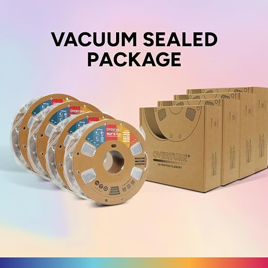 OVERTURE 4KG Bundle Matte PLA, Low Warp & Matte Surface 3D Printer Filament | Frosted Matt Finish Hides Layer Lines, 4 Pack 1kg Spool (2.2lbs) Cardboard Spool, Fit Most FDM Printer (Matte White*4)