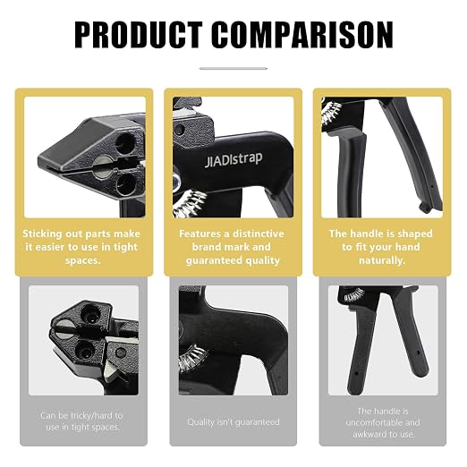 Heavy Duty Banding Strapping Tensioner & Cutter Manual Packaging Tools for 5mm-12mm Width Stainless Zip Ties Self-Locking Strap