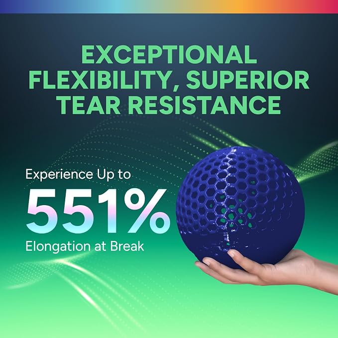 OVERTURE TPU 95A Flexible 3D Printer Filament 1.75mm | High Elasticity & Durability Filament,1kg Spool(2.2lbs),Fit Most FDM Printer(TPU Blue)