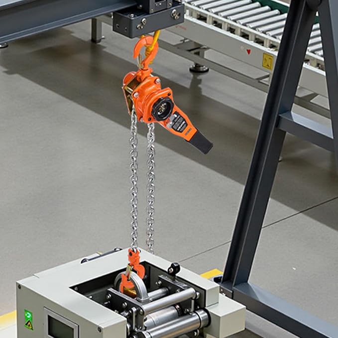 VEVOR Manual Lever Chain Hoist, 1T 2200LBS Capacity Heavy Duty Come Along, 10FT Lift G80 Alloy Steel Chain with Dual Pawl Mechanical Brake,360°Rotating Hooks, for Warehouse Construction Garage