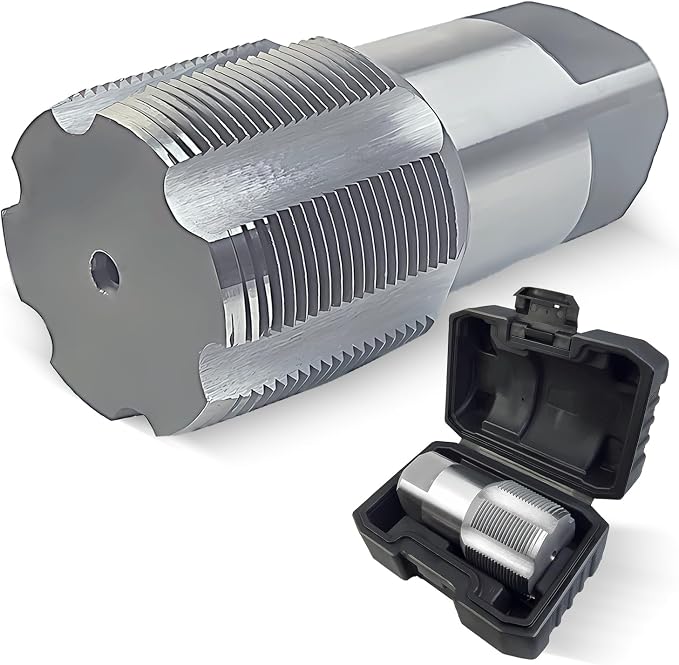 DECKRKAT 2"NPT Pipe Tap, Precision Carbon Steel NPT Tap Set for Clean Accurate Threads, 2"NPT Tap, Perfect for Plumbers Mechanics DIYers, with Durable Plastic Case.