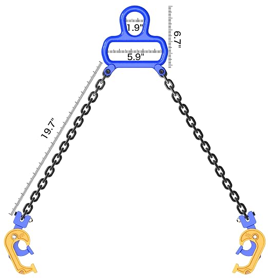 55 Gallon Drum Lift - Chain Drum Lifter - 2000 lbs Capacity - Suitable for Blue Plastic and Metal Drums (Enhanced Version) - This Product is Protected by a US Patent.