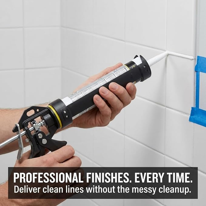 Heavy Duty Caulking Gun | 12:1 Manual Caulk Gun | 10oz Cartridges 300ml | No Drip Professional Calking for Painters, DIYers, Automotive, Contractors
