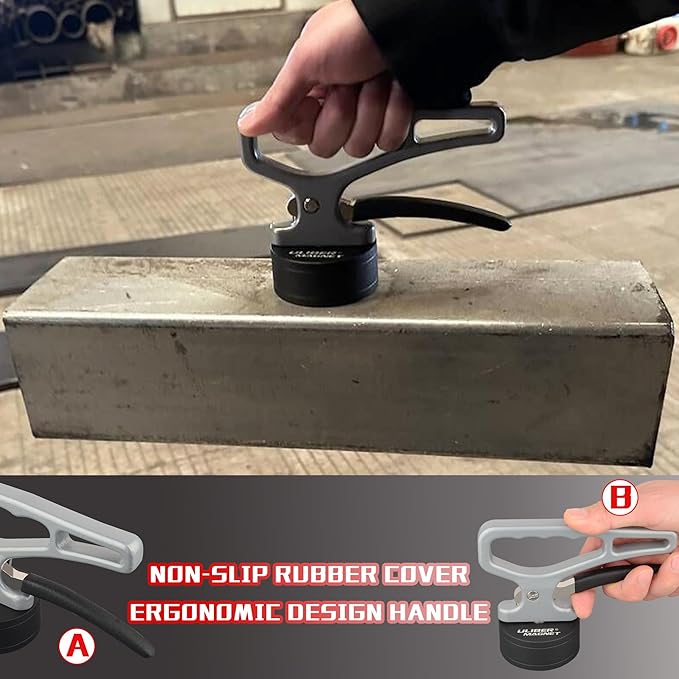 ULIBERMAGNET Heavy Duty Strong Magnetic Pickup Tool,Magnetic Lifting with Quick Release,Portable Material Collector with Ergonomic Handle for Iron Plate,Tool Steel,Laser Cutting