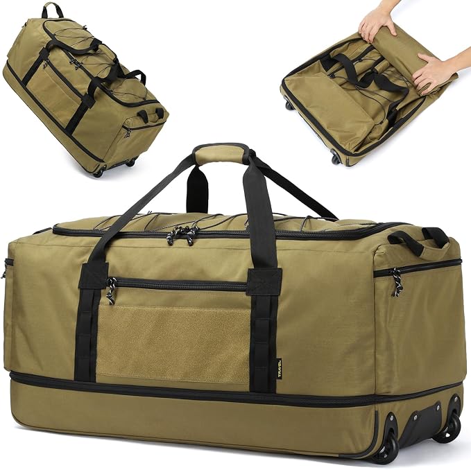 170L Extra Large Baseball Bag with Wheels Gym Duffle Softball Catchers Coach Team Equipment Bags Collapsible Rolling Travel Duffel Bat Gear Bag for Hockey Basketball Football Volleyball Soccer