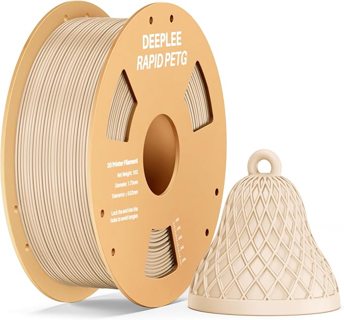 Rapid PETG Filament 1.75mm, High Speed PETG 3D Printer Filament Up to 600 mm/s, Dimensional Accuracy +/- 0.02 mm, Fits for Most FDM 3D Printers, 1kg Beige