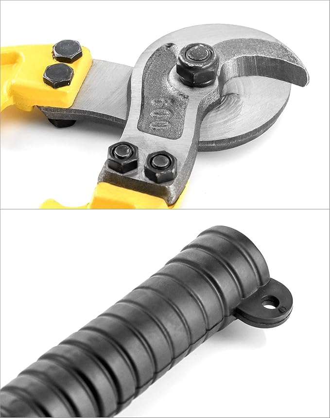QWORK 24 Inch Shear-Cut Cable Cutter - for Soft and Hard Steel Cable, Wire Rope