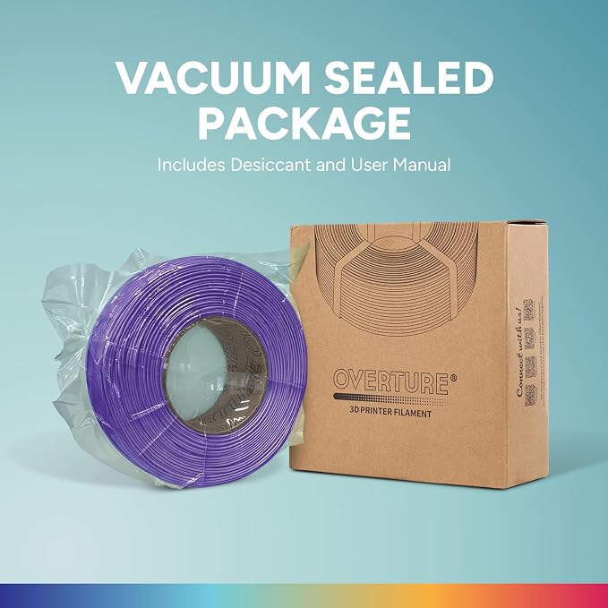 OVERTURE High Speed PLA Filament Refill 1.75mm, Rapid PLA Spoolless 3D Printing Filament, 1kg (2.2lb) Refilament for Bambu Lab, Accuracy +/- 0.02mm, Fit Most FDM Printers (Purple)