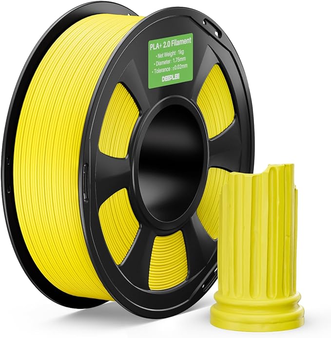 PLA+ 2.0 Filament 1.75mm, Stronger Toughness 3D Printer Filament, Yellow 1KG, Upgrade PLA Plus 3D Printer Filament, High Speed PLA+ Filament for Most FDM 3D Drucker
