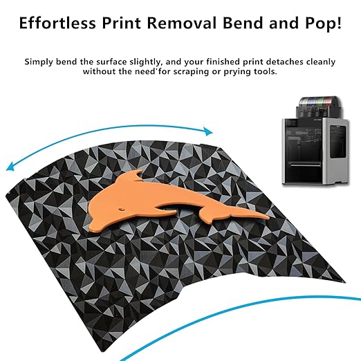 355x346mm H2D Build Plate for Bambu Lab H2D/H2S,Double Sided PEO PET Flexible Removable Spring Steel Heated Printing Bed Platform,Removable Heated Bed for H2D Combo/H2S(Carbon Fiber+Diamond)