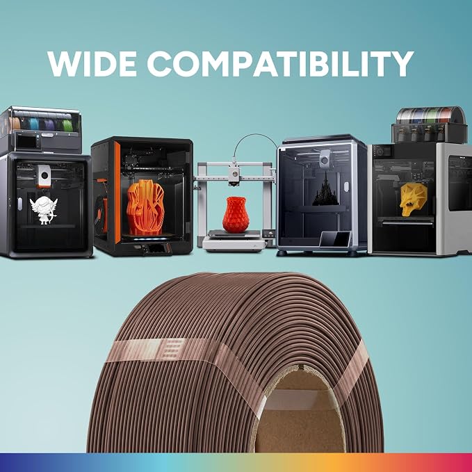 OVERTURE High Speed PLA Filament Refill 1.75mm, Rapid PLA Spoolless 3D Printing Filament, 1kg (2.2lb) Refilament for Bambu Lab, Accuracy +/- 0.02mm, Fit Most FDM Printers (Chocolate)