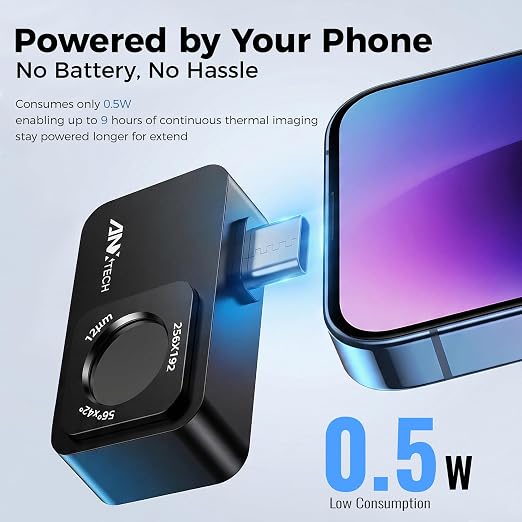 Android Thermal Camera 512x384 for Home HVAC Inspection | 256x192 IR, -4°F~1022°F, 2.8" LCD, for electrical, plumbing, automotive, DIY diagnostics