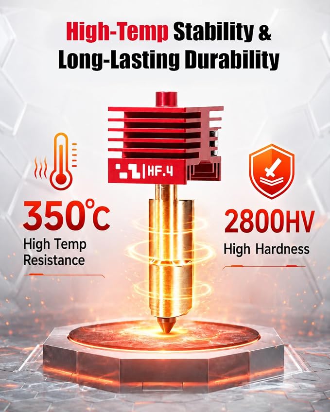 3Pcs High Flow P2S Hotend with MPVD Anti-Stick Hardened Steel Nozzle | Replacement for Bambu Lab P2S/X2D/A2L/H2D/H2S/H2C/A1/A1 Mini, Upgraded HF P2S Hotend for Reduced Clogging,Save 30% Print Time