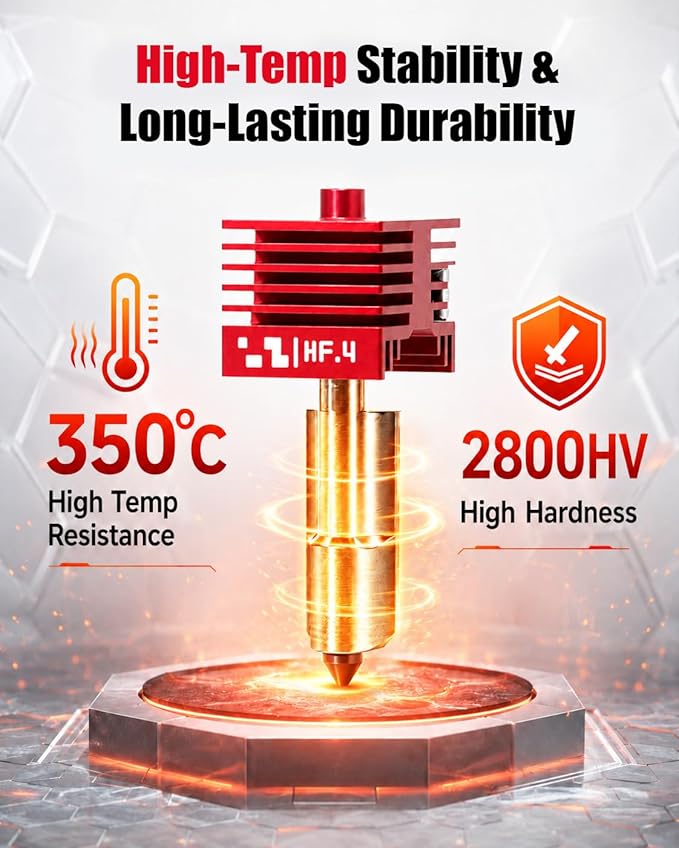 2Pcs 0.6mm High Flow P2S Nozzle with MPVD Anti-Stick Hardened Steel Nozzle | Anti-Clog MPVD Coating, Extreme Durability, Better Value than OEM, Plug-and-Play Compatibility, Reliable Print Quality