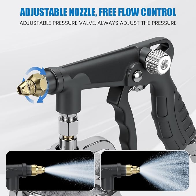 Undercoating Spray Gun with Suction Feed Cup, 360° & Straight Spray Hoses, for Truck Bed Liner Coating, Rubberized Undercoat, Rust Proofing (Gray)