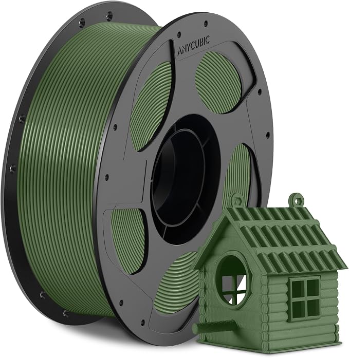 ANYCUBIC ASA Filament 1.75mm, Weather & Heat Resistant, 3D Printer Filament Suitable for Printing Outdoor Functional Parts, Dimensional Accuracy +/- 0.02mm, 1KG Reusable Spool, Olive Green