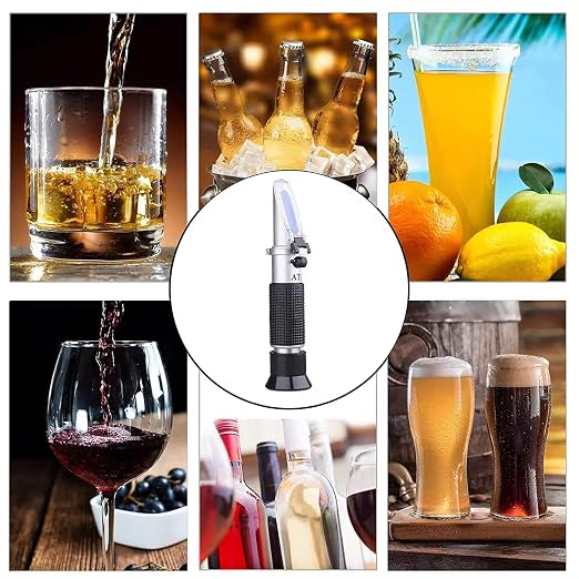 Generic Refractometer for Measuring Grape Wine Juice, which Measures The Sugar Content in The Original Grape Juice and predicts The Alcohol Level of The Wine. 0-40% Brix and 0-25% Dual Scale