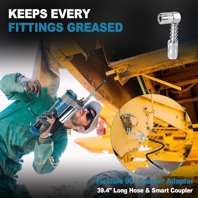 Cordless Electric Grease Gun Compatible with Makita 18V (Only Tool), 12000PSI Max, 7.05 oz/min, 180° Swivel Coupler, Fit for Cars, Trucks, Farm & Heavy Equipment