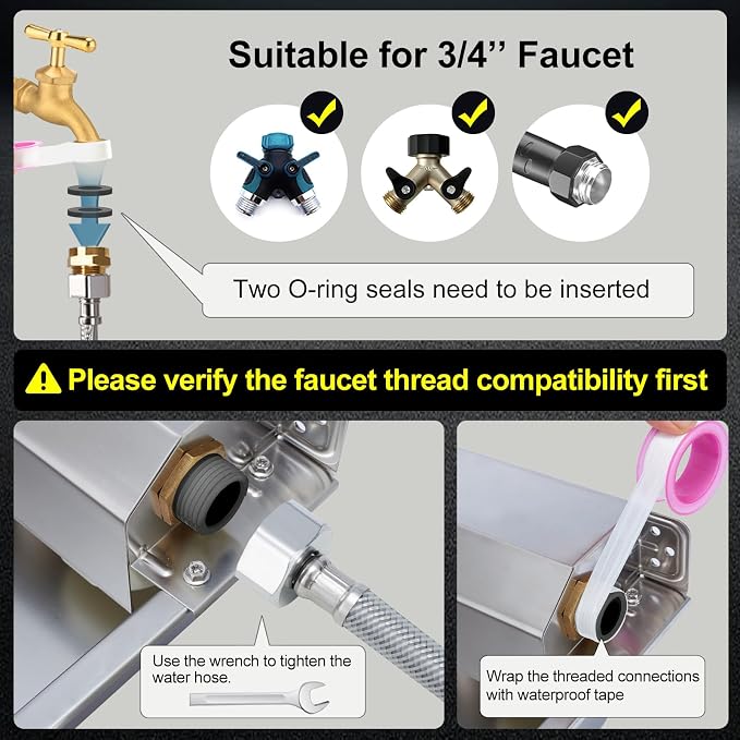 1Gal/3.8L Automatic Water Dispenser for Dogs, Patented Automatic Dog Water Bowl Dispenser, Stainless Steel Outdoor Water Bowl Dispenser for Livestock Chicken, Dog Water Feeder Fit 3/4'' GHT Faucet