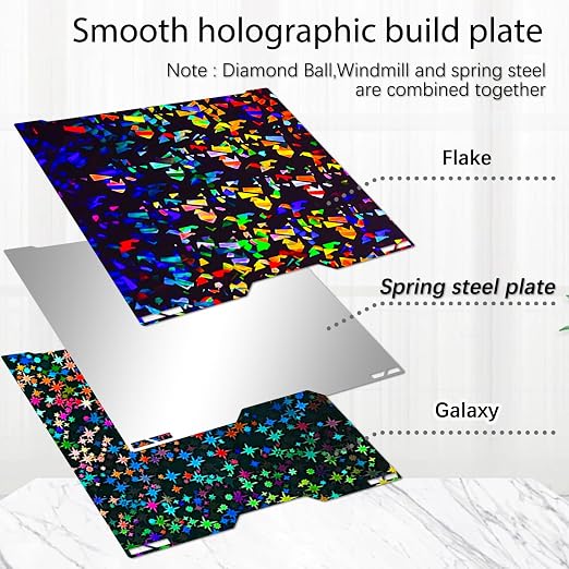 for Bambu Lab A2L H2C Build Plate 335x325mm Double Sided Print H2C Build Plate Starry+Flake Smooth Build Plate Easy Bend Removal Ideal for TPU/PETG/PLA Filaments for Bambu Lab H2C Accessories