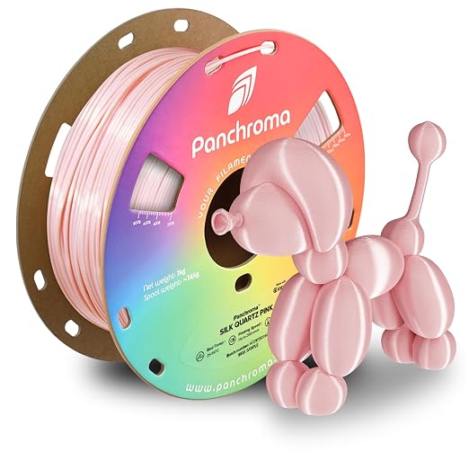 Polymaker Panchroma Silk PLA Filament 1.75mm, 1kg, Quartz Pink | Neatly Wound, High-Gloss Finish PLA, Easy Print & Smooth Feeding, Compatible with Bambu Lab & Most 3D Printers