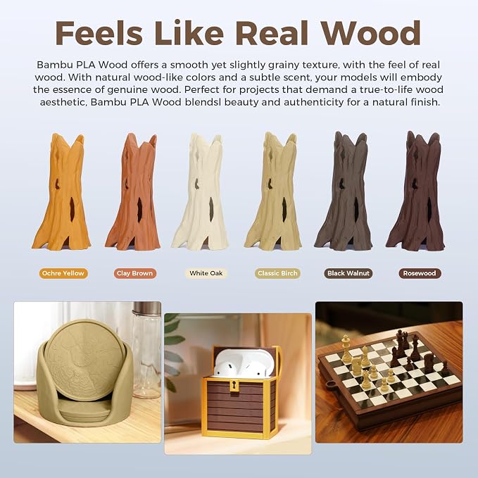 Bamboo Original PLA Wood Filament (Rosewood 13204)