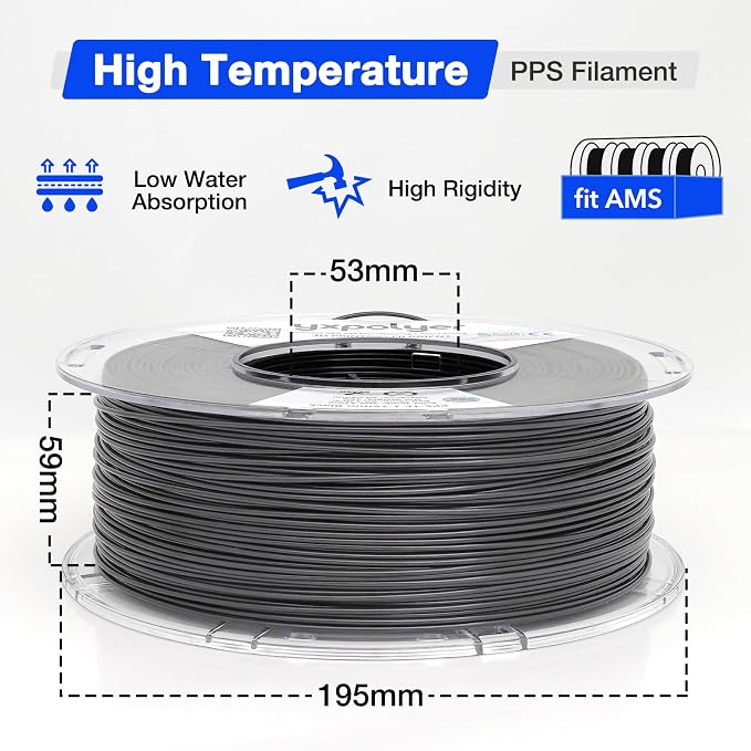 YXPOLYER PPS Filament 1kg 1.75mm Heat Resistance to 180°C, Engineering-Grade 3D Printier Filament Easy Printing