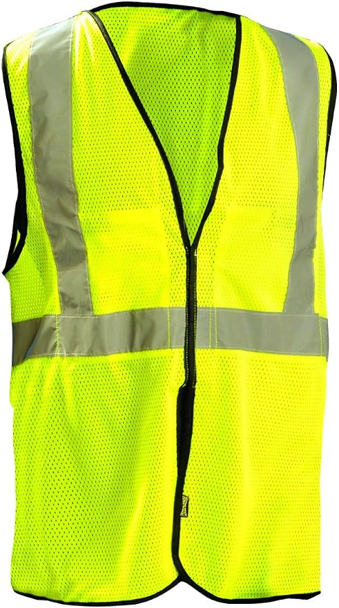 OccuNomix ANSI/ISEA 107-2020 Class 2 Type R Mesh Surveyor Vest - Reflective Safety Vest with Pockets, Dual Sizes (S/M-4X/5X)