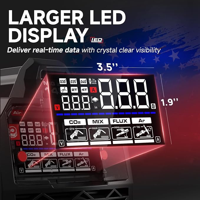 ANDELI 4-in-1 MIG Welder,2.4GHz Wireless Remote Control,Gas MIG/Lift TIG/Stick 145A Welding Machine,110V/220V Gas & Gasless Flux Core With Synergy,IGBT Inverter Portable,Bonus Welding Helmet & Gloves | 4-in-1 MIG Welder ,2.4GHz Wireless Remote Control