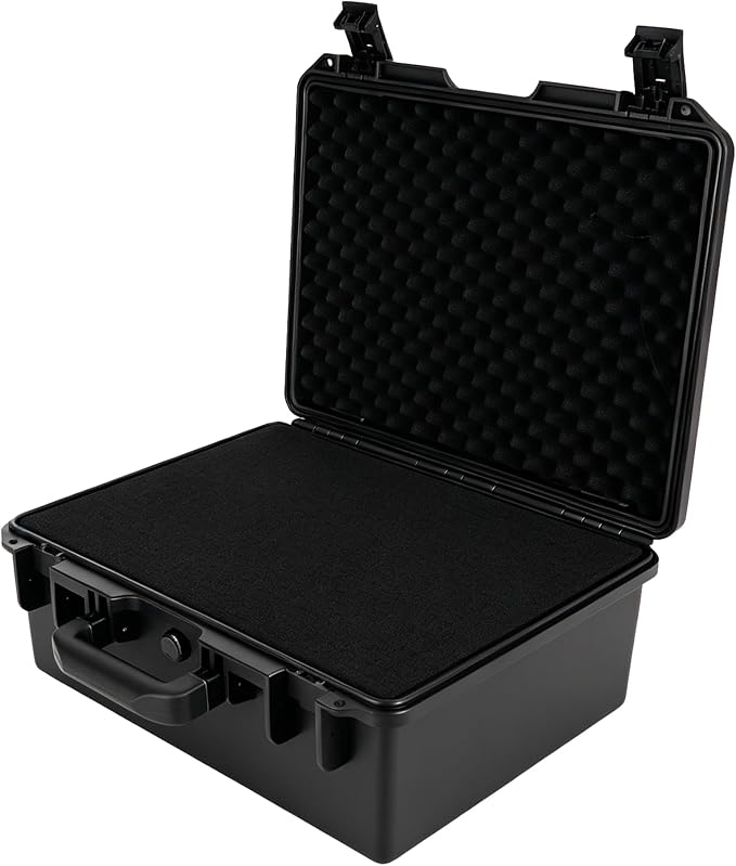 IP67 Waterproof Camera Hard Case with Custom Foam, 16", Black | Built for Photographers, Drone Pilots and Creators; Fits Cameras, Lenses, Drones, Audio Gear and Electronics for Field Use