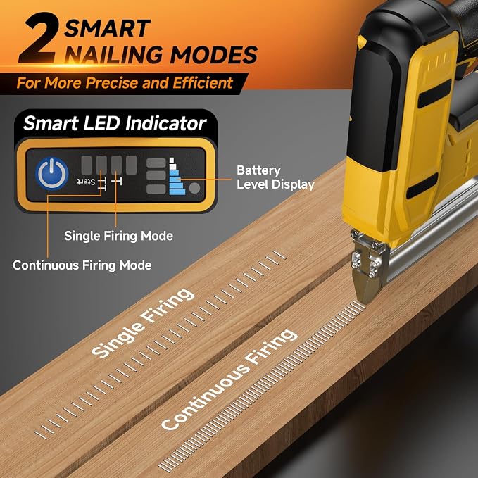 2 in 1 Cordless 18GA Brad Nailer & Stapler, Compatible with Dewalt 20V Max Battery (No Battery), Electlic Nail Gun & Staple Gun Battery Powered with 1200 Nails & Staples for Upholstery, Woodworking