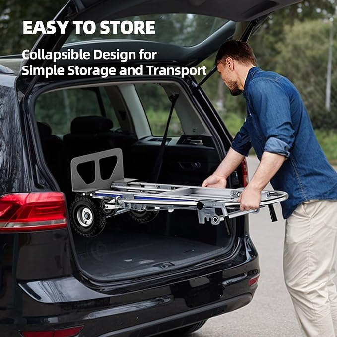 3 in 1 Convertible Aluminum Hand Truck Dolly, 1000 lb, Pneumatic Wheels | Heavy-Duty Frame, Upright, Tilted and Platform Modes for Appliances and Boxes, Compact Storage, Rolls on Uneven Ground