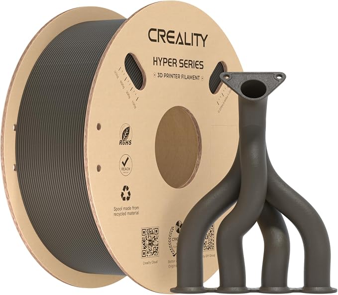 Creality Carbon Fiber PLA Filament 1.75mm 1KG, Hyper PLA-CF for High-Speed Printing 50–300mm/s, Dimensional Accuracy +/- 0.03mm Accuracy (Greyish Yellow)