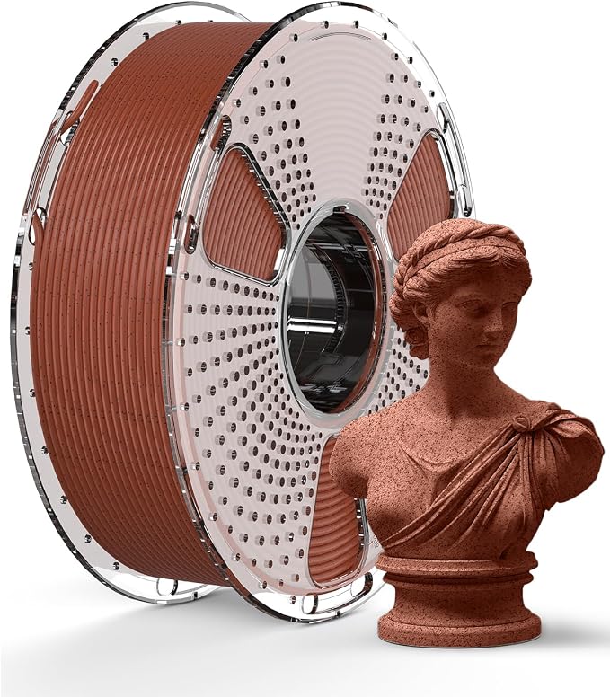 SUNLU High Speed Marble PLA Filament, 600mm/s High Speed PLA 3D Printer Filament, Natural Marble-Like Texture, Smooth Printing, 1kg (Brick Red)