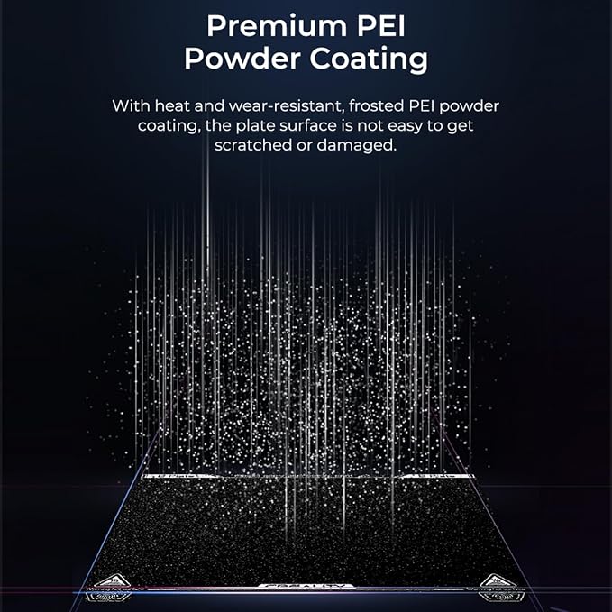 Creality Official K1 Max Build Plate PEI Sheet, 315x310mm Textured Removable Flexible Spring Surface Excellent Heat Resistance Heated for K2 Pro/3 S1 Plus/K1 Max/Ender 3 V3 Plus(Without Magnetic Base)