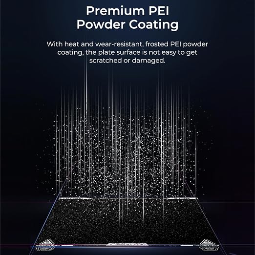 Creality Official K1 Max Build Plate Textured Surface 315x310mm PEI Sheet Flexible Removable Spring Bed Plate for K1 Max, Ender 3 V3 Plus(Without Magnetic Base)