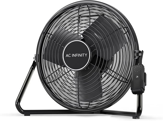 AC Infinity CLOUDLIFT S12, Industrial Wall Fan 12” with Wireless 10-Speed Controller, EC-Motor High-Velocity Shop Fan Floor Stand or Wall Mount, for Hydroponics, Greenhouses, Workshop Circulation