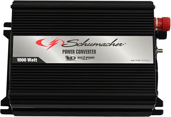 Schumacher Electric SI1000 DC to AC Power Inverter - 1000W AC/USB - for Converting Vehicle Power to Household Power for Camping, Tailgating and More