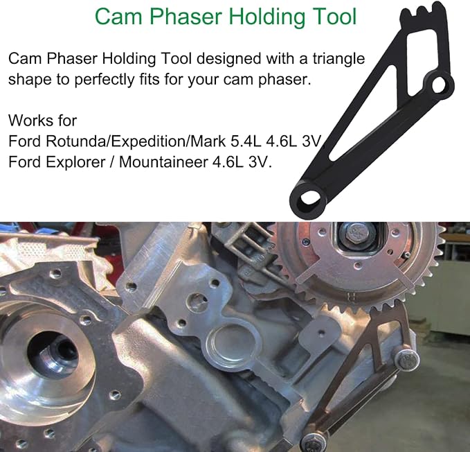 Engines Repair Tools Kit-Valve Spring Compressor Tool, Crankshaft Positioning Tool, Cam Phaser Holding Tool, Timing Chain Locking Wedge Tool, Crankshaft Pulley Bolt for Ford 4.6L 5.4L 6.8L 3V Engines