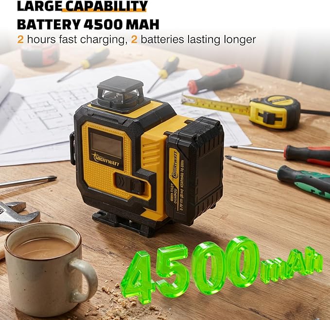 laser level 360° self leveling 4D 16 Lines Green Laser Level with Magnetic Bracke Remote Control Complete Kit with Tripod Rechargeable Battery for Construction Renovation Picture Hanging