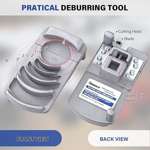 Deburring Tool for Plastic Pipe, Professional PVC Pipe Reamer Deburrs Six Pipe Sizes: 1 1/4-Inch - 4-Inch, Effective Pipe Reamer Deburring Tool for PVC Pipe Reamer w/Sharp Blade, PVC Chamfer Tool