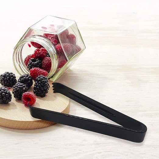 Party Essentials - N617 Hard Plastic Serving Tongs, 6.5", Black (Pack of 48)