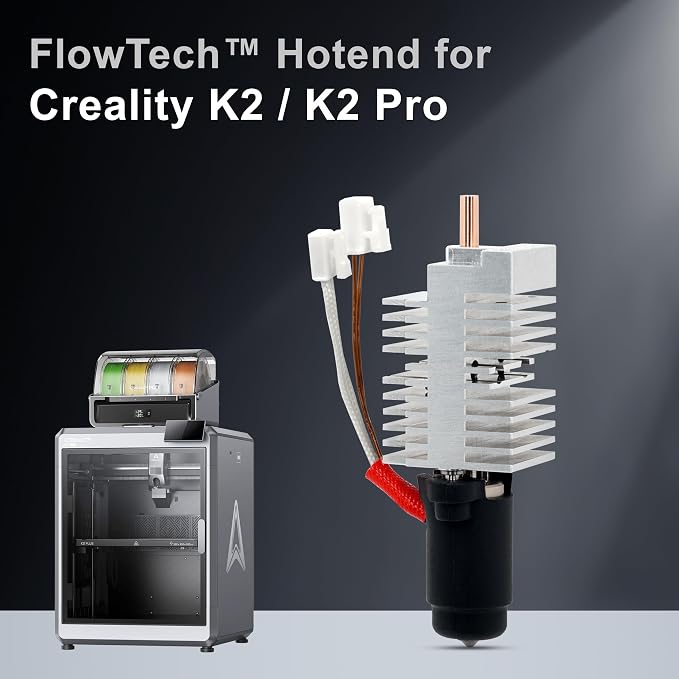 Microswiss FlowTech Hotend Upgrade for Creality K2 / K2 Pro - Leakproof Nozzle - Cold Nozzle Change - High Flow CHT - All Metal Design - Made in USA