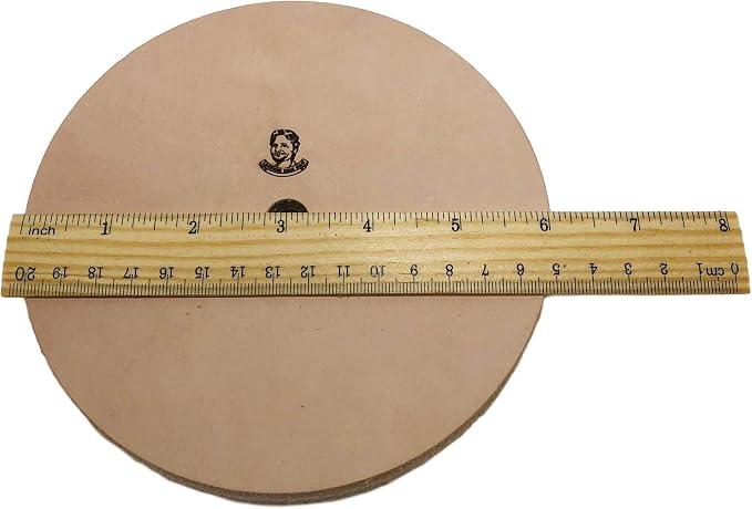 Leatherbeltman 6" (3/4" Width) Leather Honing/Stropping Wheel - Fits 1/2" Arbor - Buffing Compound Included