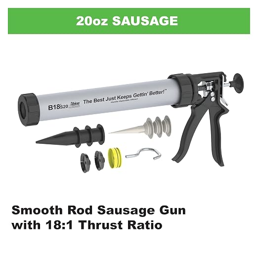 Albion Engineering Company B18S20 B-Line Manual Drive Sausage Caulking Gun, 20 oz, 18:1 Drive