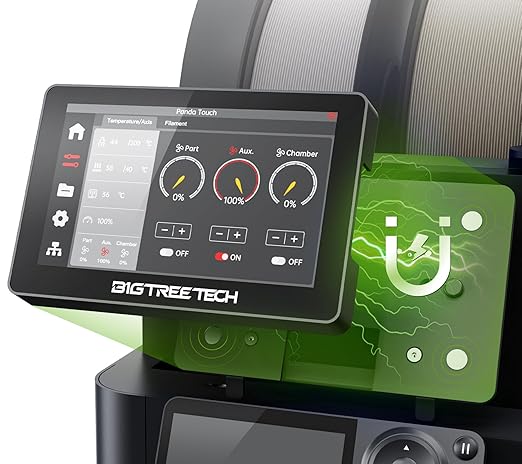 BIGTREETECH Direct Panda Touch for Bambu-Lab P1S P1P X1C X1E A1 Mini 3D Printers, P1S Touch Screen Upgrade, Support Multi-Printers Control and AMS, Check Firmware Compatibility First
